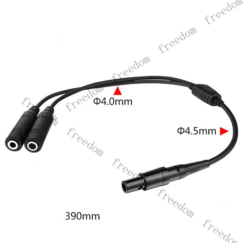 HJY For General Aviation (GA) Dual Plug to BOSE A20 6-pin Lemo Adapter Cable