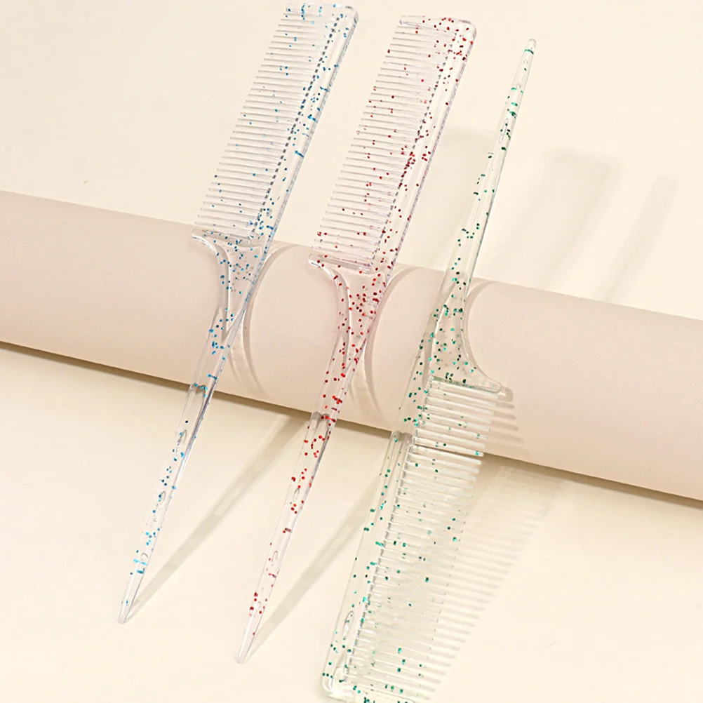 헤어 스타일리스트용 테일 콤 3개, 내구성 있는 파팅 콤, 염색, 땋기, 엉킴 풀기용으로 사용하기 쉬운 랫 테일 콤