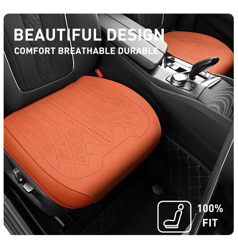 1PCS Suede Car Seat Cover Thin Breathable Bottom Cushion Mat Durable Washable Front Wrapped Surround Seat Protector Pad