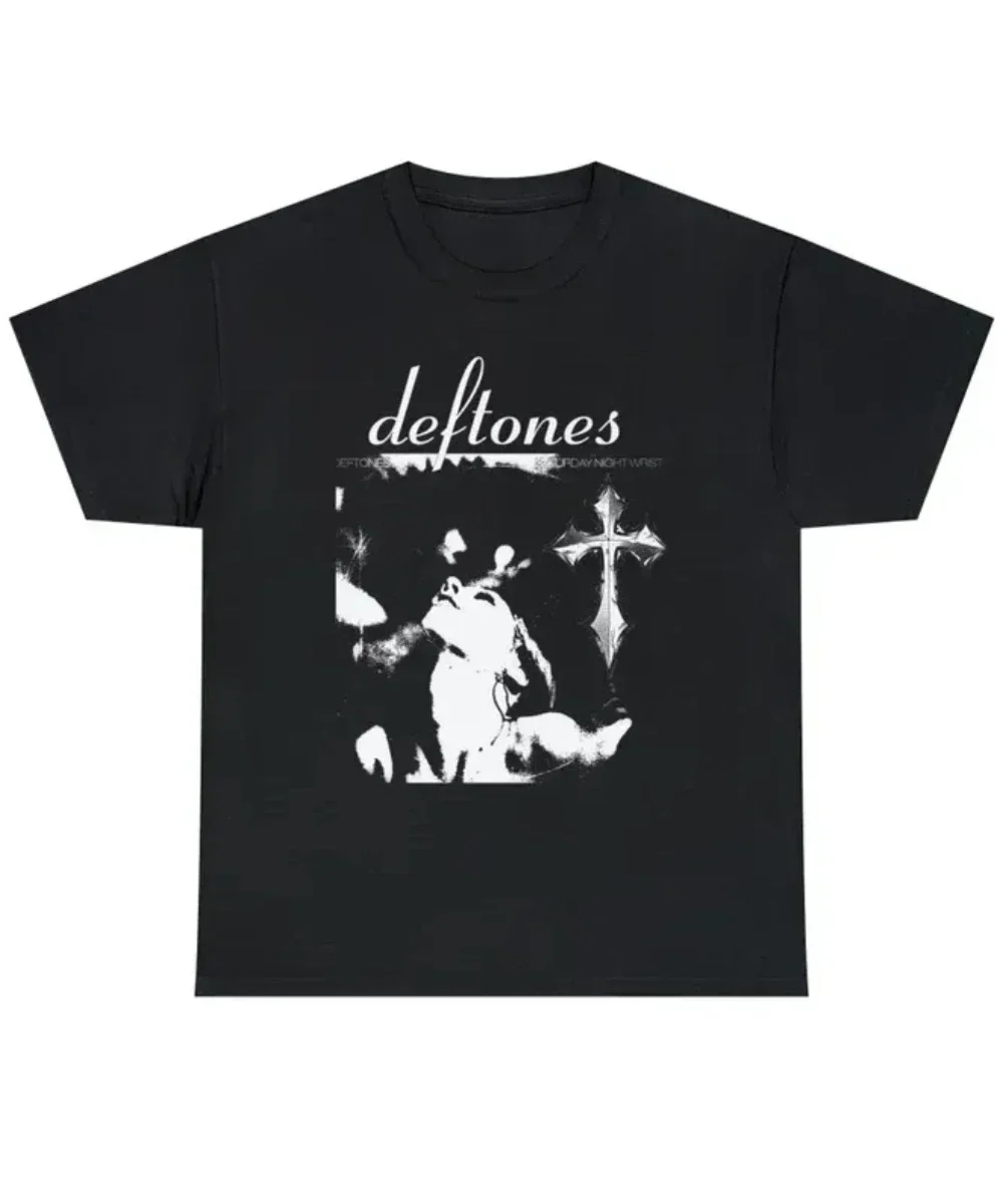 Men T Shirt Horror Movie Deftones Skull Harajuku Gothic Black Tops Boys Girls Streetwear Vintage Loose Fashion Casual T-Shirt