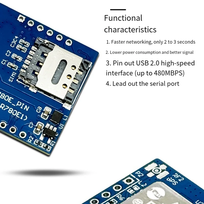 4G 모듈 Luat Air780e 풀 넷콤 모듈, 미니 Iot 직렬 통신 데이터 변속기, DTU 다기능 모듈