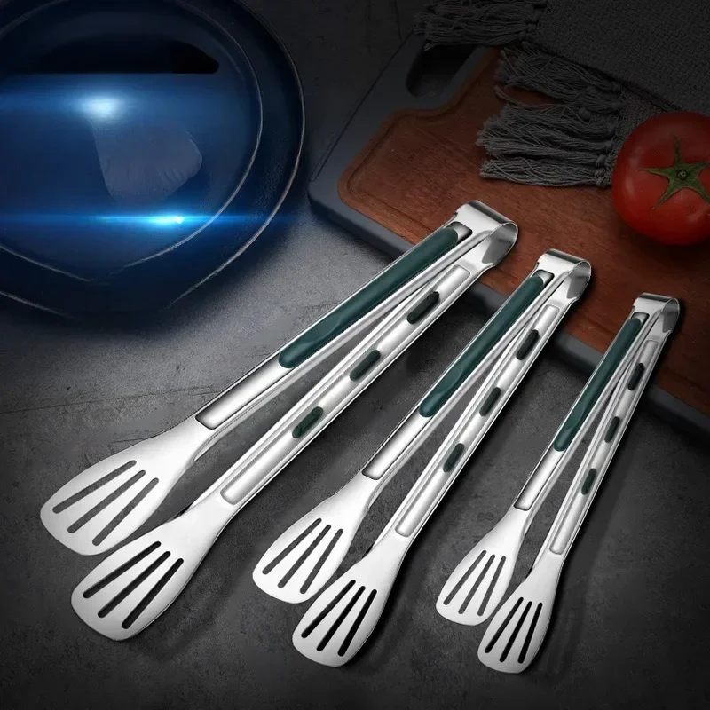 

9/12/14Inch Anti-Slip Stainless Steel Kitchen Food Tongs Grill Meat Bread Serving Clip Clamp Cooking Accessories Bbq Tongs
