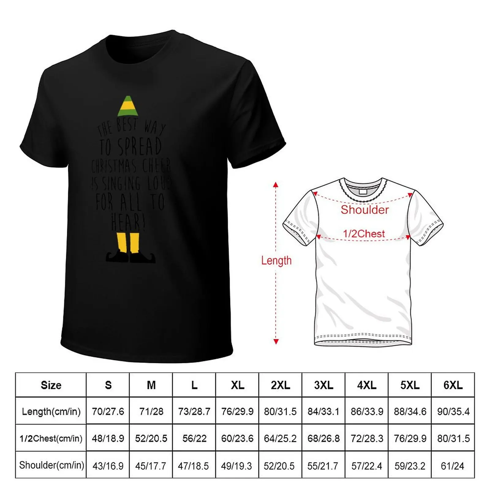 The best way to spread Christmas cheer is singing loud for all to hear T-Shirt Big Size Short Sleeve Tee for Men