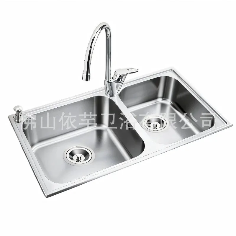 Kitchen sink large double sink thickened 304 stainless steel double basin integrated basin large capacity dishwasher household