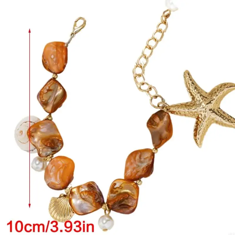 Collar cáscara gargantilla shell sharfishs estrellas marco falso perlas colgante declaración collar grueso