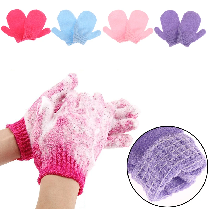 

1Pairs Household Bath Gloves Shower Towel Scrub Body Wash Bubble Net Soap Bag Home Supply Elastic Wipe Back Bathing Cleaning