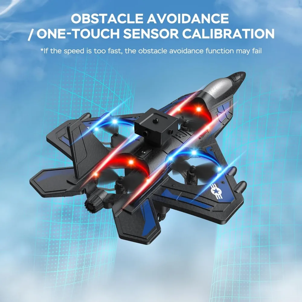 2.4GHz Remote Control LED Lighted Airplane with 360-Degree Stunts, 6-Axis Gyro, and Crash-Resistant Foam Construction for 40-Min