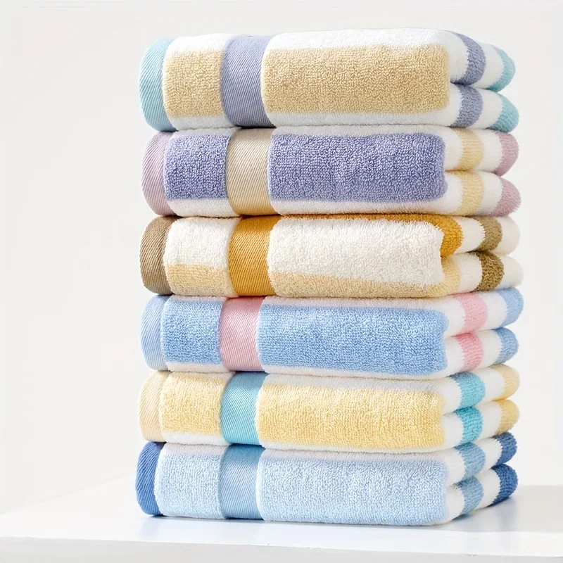 6pcs Color Cotton Thickened Face Towel, Highly Absorbent Towels for  Bath Sauna Spa Sports Men & Women,Bathroom Supplies, Towels