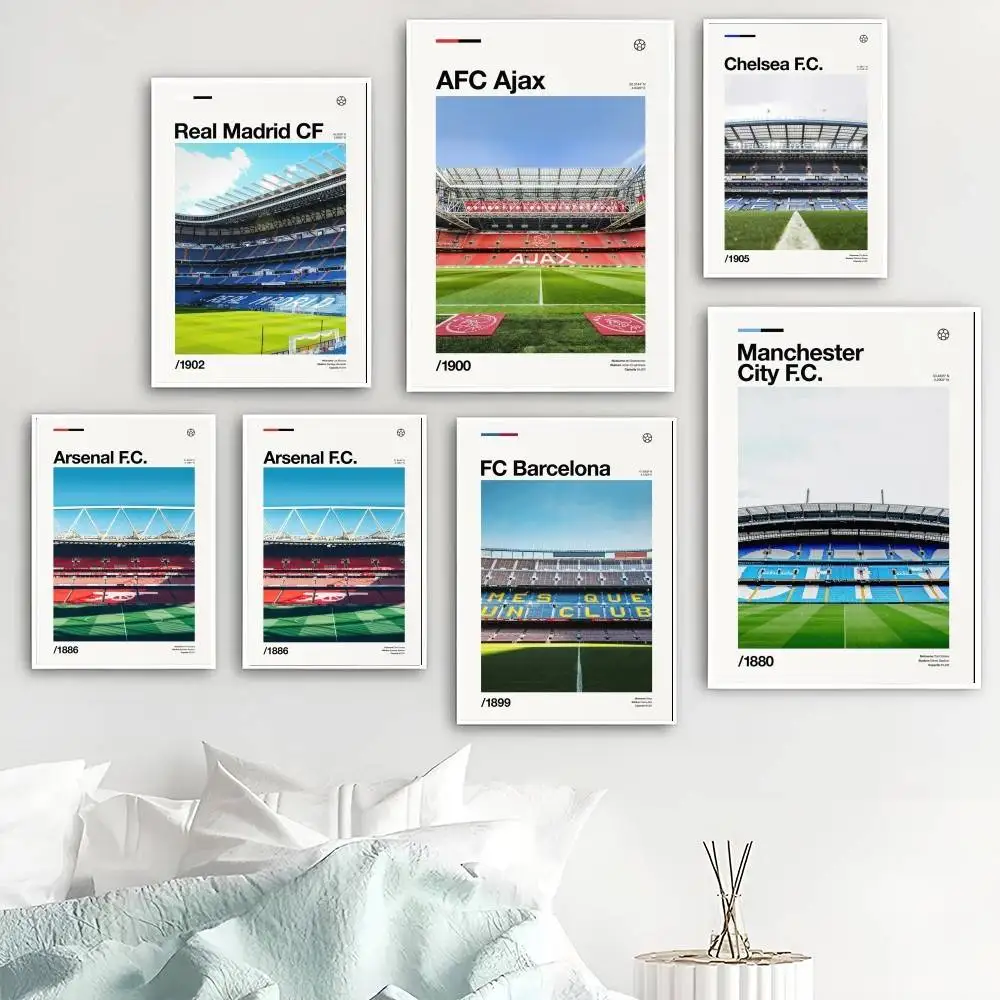 Clubes de pelota de pie, campo de juego, póster de Liverpool, impresiones de alta definición, imagen artística, decoración moderna para el hogar, pintura artística de pared para sala de estar y dormitorio