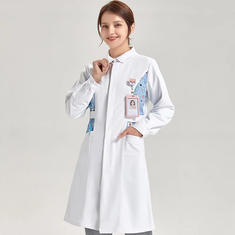 Robe amincissante pour infirmières, tunique blanche pour femmes, uniforme de travail d'esthéticienne, robe de soins infirmiers, vitalité, 802-PSDG