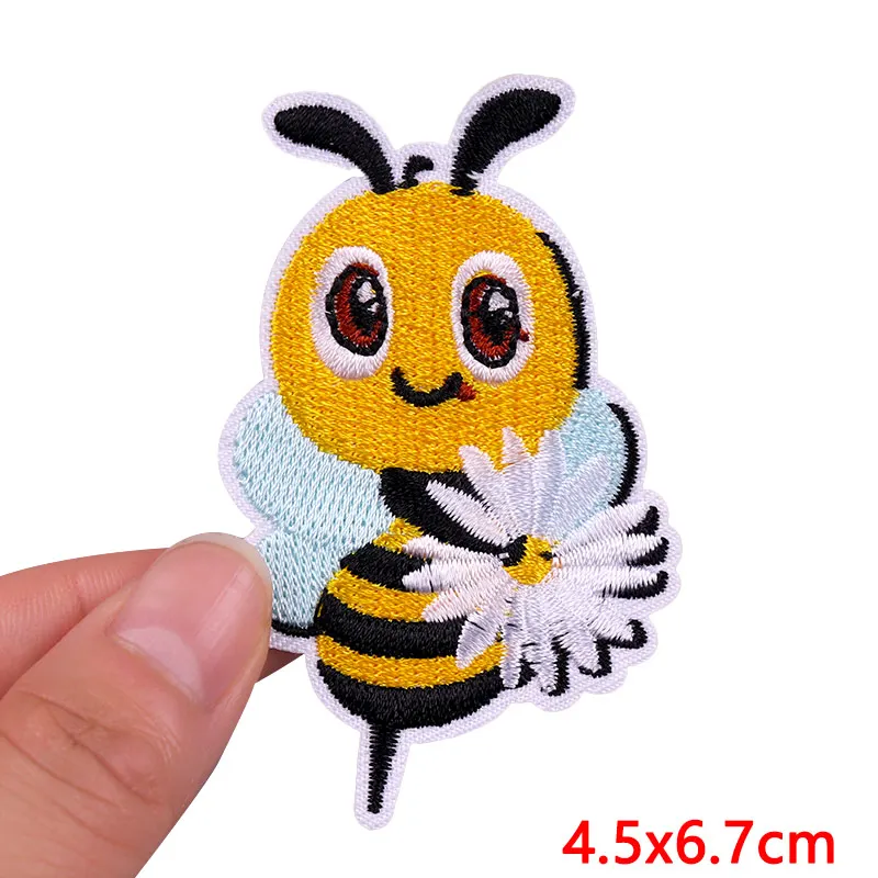 Biene/Blume Patch Cartoon Tier Stickerei Patch Eisen auf Patches für Kleidung gestickte Patches auf Kleidung DIY Näh aufkleber – Detail 18