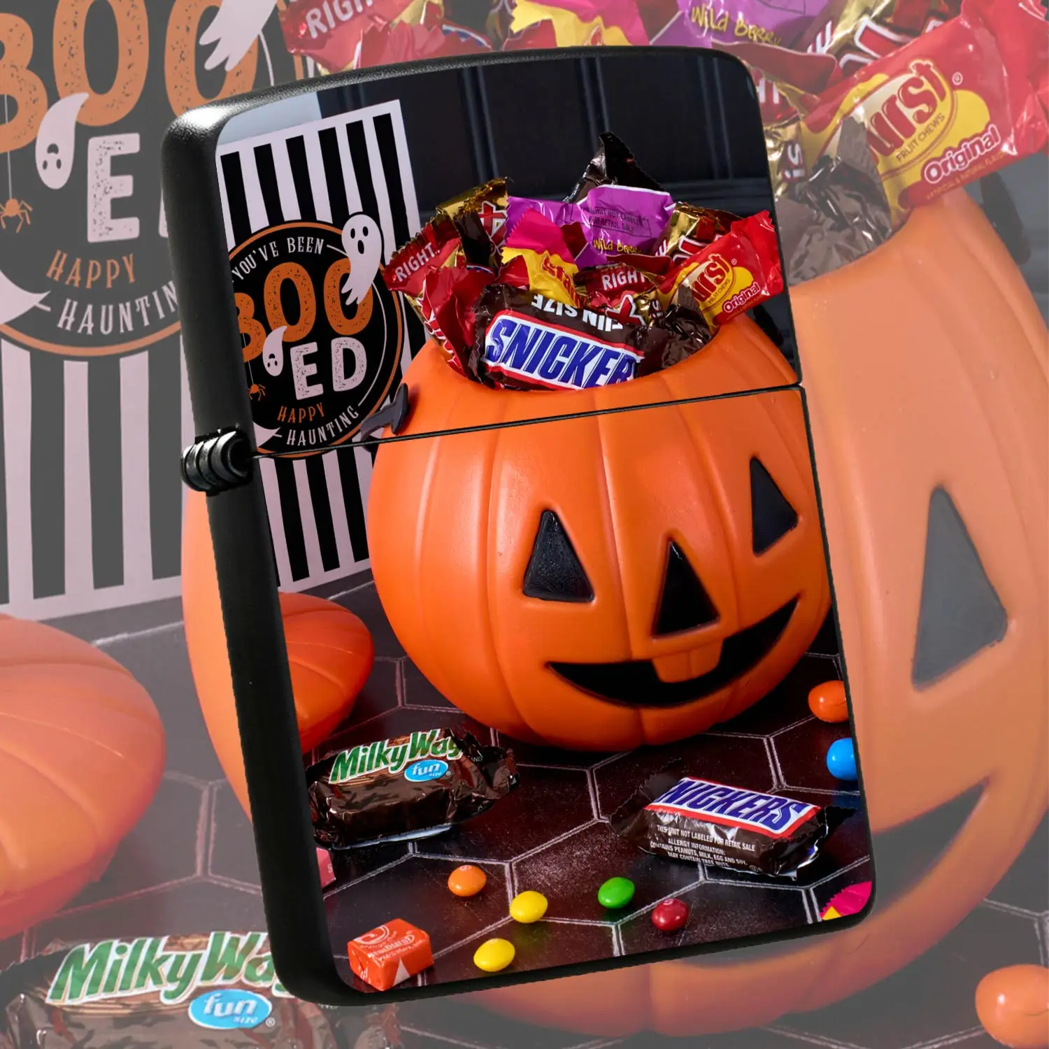 Halloween Pumpkin Candy Themed Lighter, Fun Spooky Vibe Portable Igniter For Home Candle Incense Lighting, Outdoor Camping Hiking, Multipurpose Practical Cute Decor Accessory For Holiday Party Favors Dail A Humorous And Interesting Lighter