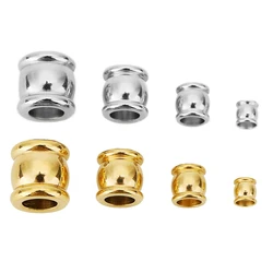 20pcs 4 6 8 10mm Stainless Steel Spacer Bead Charm Big Hole Loose Bead for DIY Bracelet Necklace Leather Jewelry Making Supplies