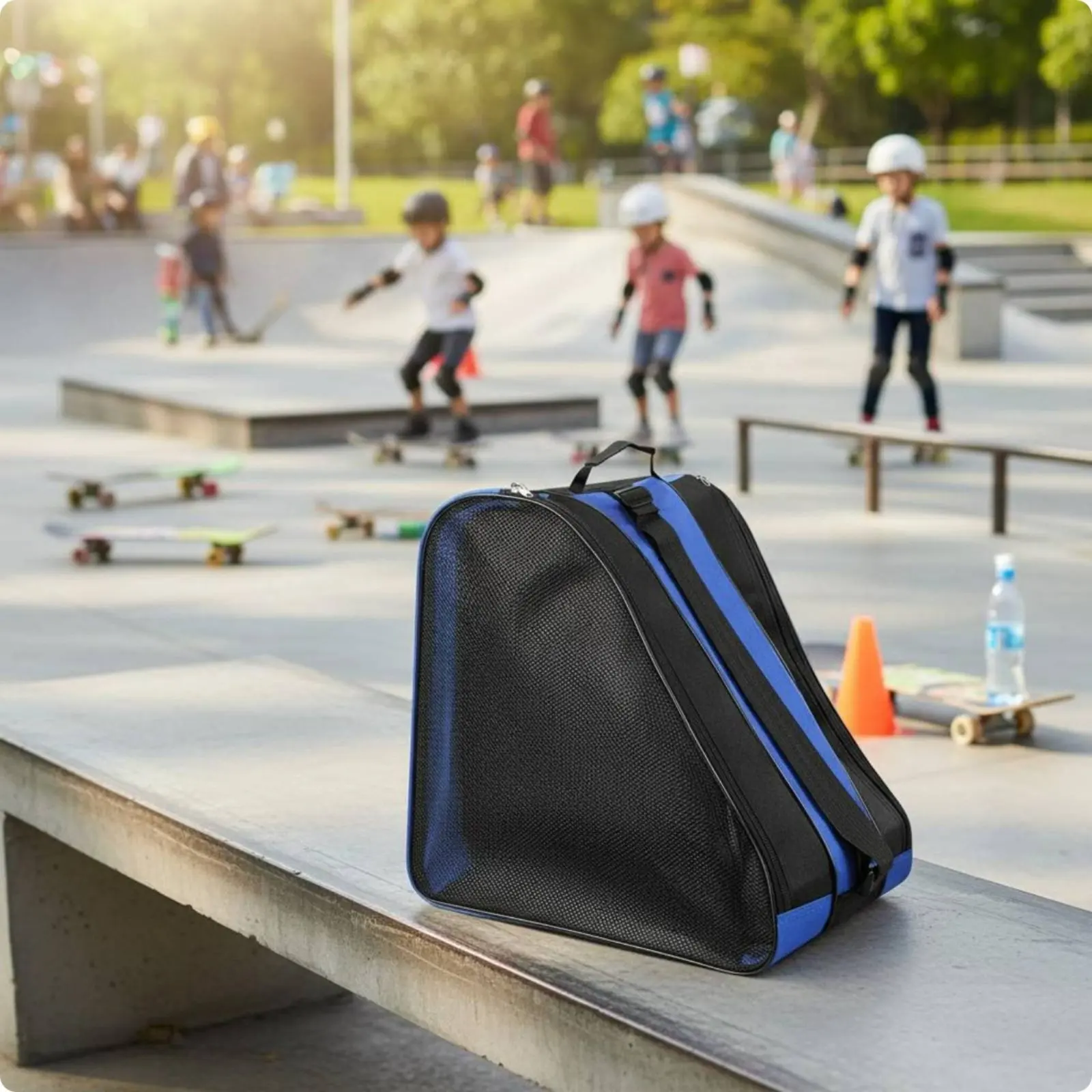 Aligned Blade Backpack Adjustable Shoulder Strap Skating Blade Bag Gear Storage High Capacity Wear-Resistant Oxford Material