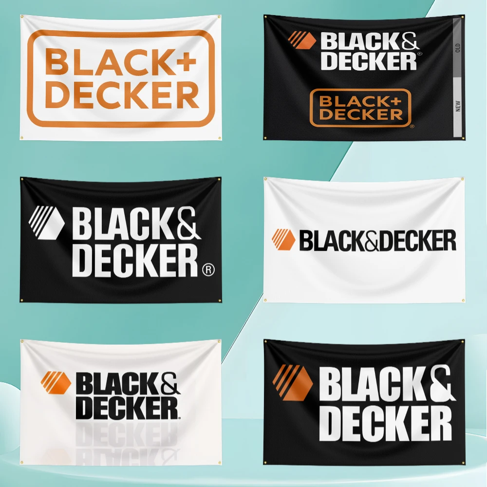 B-Black&Decker Flag Banner HD Printing Exhibition Garage Background Wall Tapestry Bedroom Decoratio