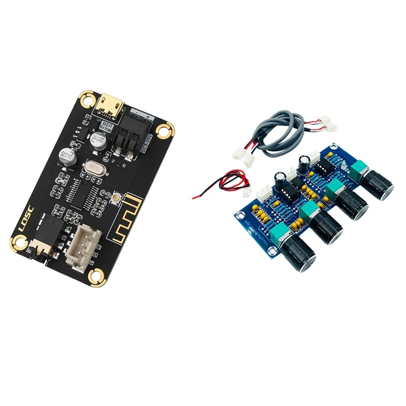 1 Pcs NE5532 Digital Power Amplifier Preamp Tone Board & 1 Pcs Amplifier Bluetooth 4.2 MP3 Decoder Decoding Board Module