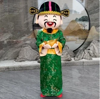 2025 Chinese new year mascot costume fu lu shou caishen ye mascot outfit fortune god mascout suit for parade carnival promotion