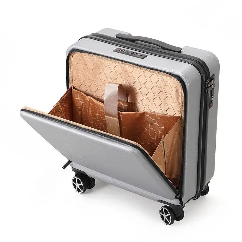 Front open luggage men's business trip travel password suitcase 18 "small universal wheel boarding trolley box female