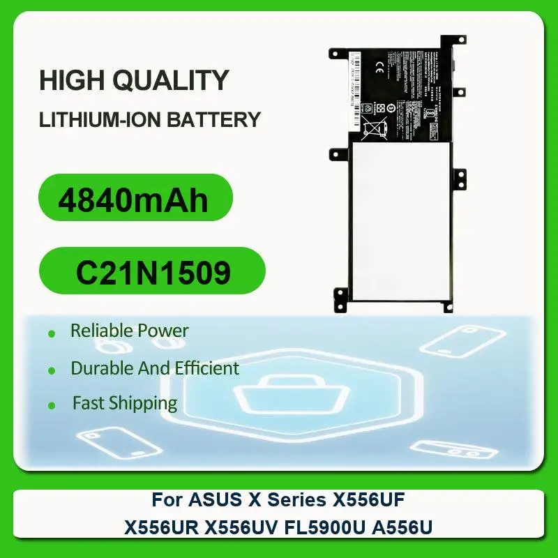 

Replacement Laptop Battery For ASUS Notebook X Series X556UF X556UR X556UV FL5900U A556U C21N1509 4840mAh