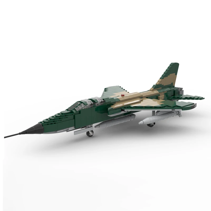 Military F-105G Wild Weasel 1:35 Scale Supersonic Fighter-bomber MOC Building Block Assemble Kit Model DIY Kid Display Toys Gift