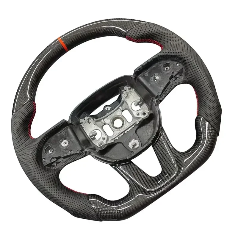 Real Carbon Fiber Steering Wheel For Dodge Challenger Charger HELLCAT Jeep Grand Cherokee 2015 2016 2017 2018 2019 2020 2021