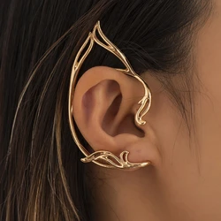 Elegant Sweet Elf Ear Cuffs Earrings Women Trendy Gold Color Wrap Ear Clip On Earrings Fashion Jewelry Girls Gift 1pcs