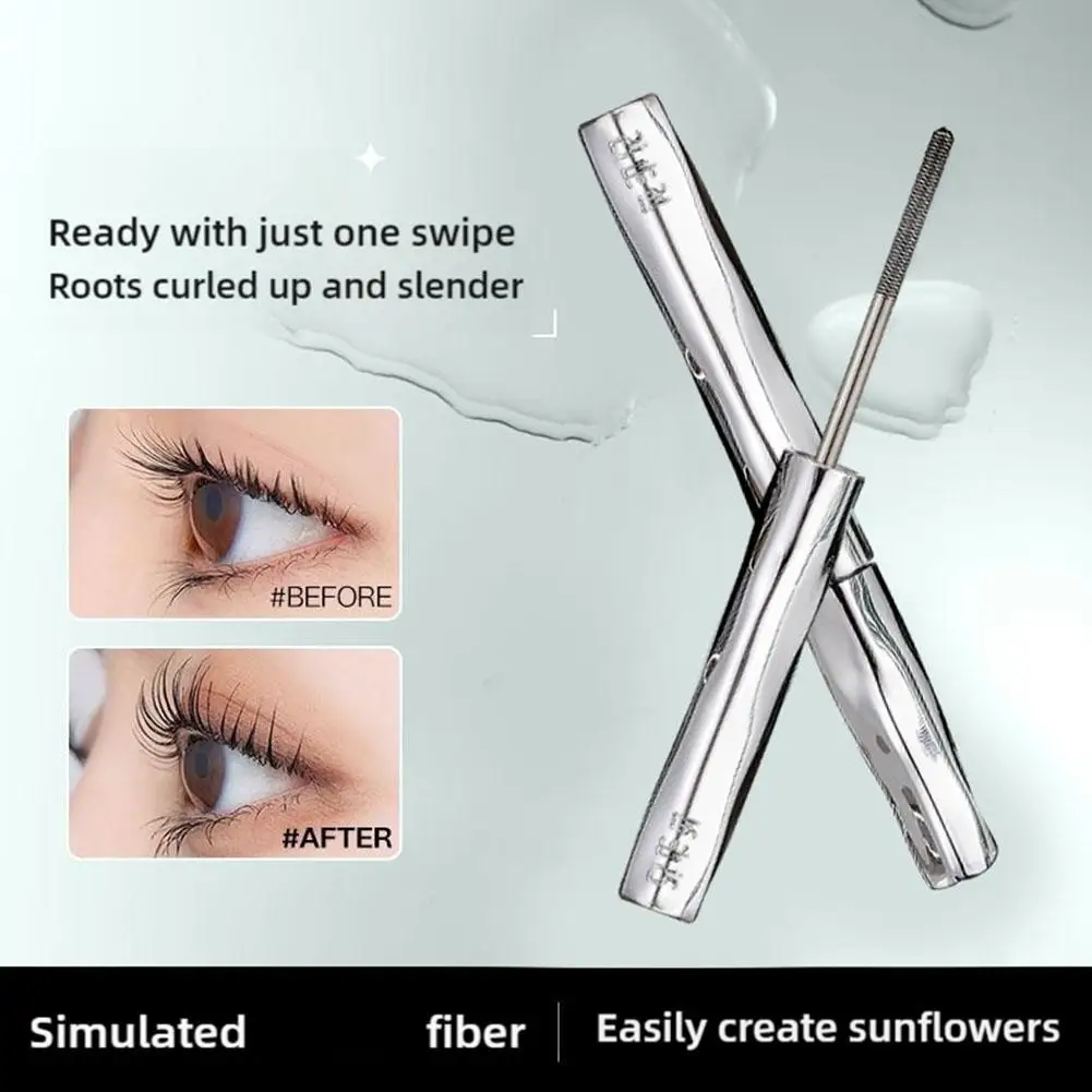 Metaal Ijzer Wimpers Mascara Waterdichte Zijdevezel Mascara Zwarte Lange Curling Wimper Extensions Ogen Make-up Koreaanse Cosmetica