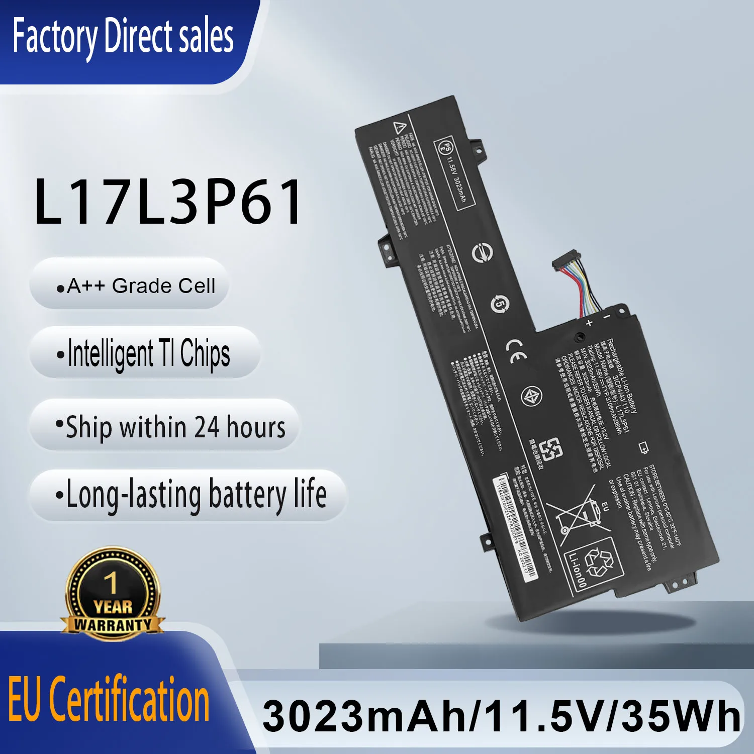 New L17L3P61 Laptop Battery For Lenovo Ideapad Yoga 720-12IKB 330-11IGM 320S-13IKB Flex 6-11IGM 7000-13 Series Notebook L17M3P61