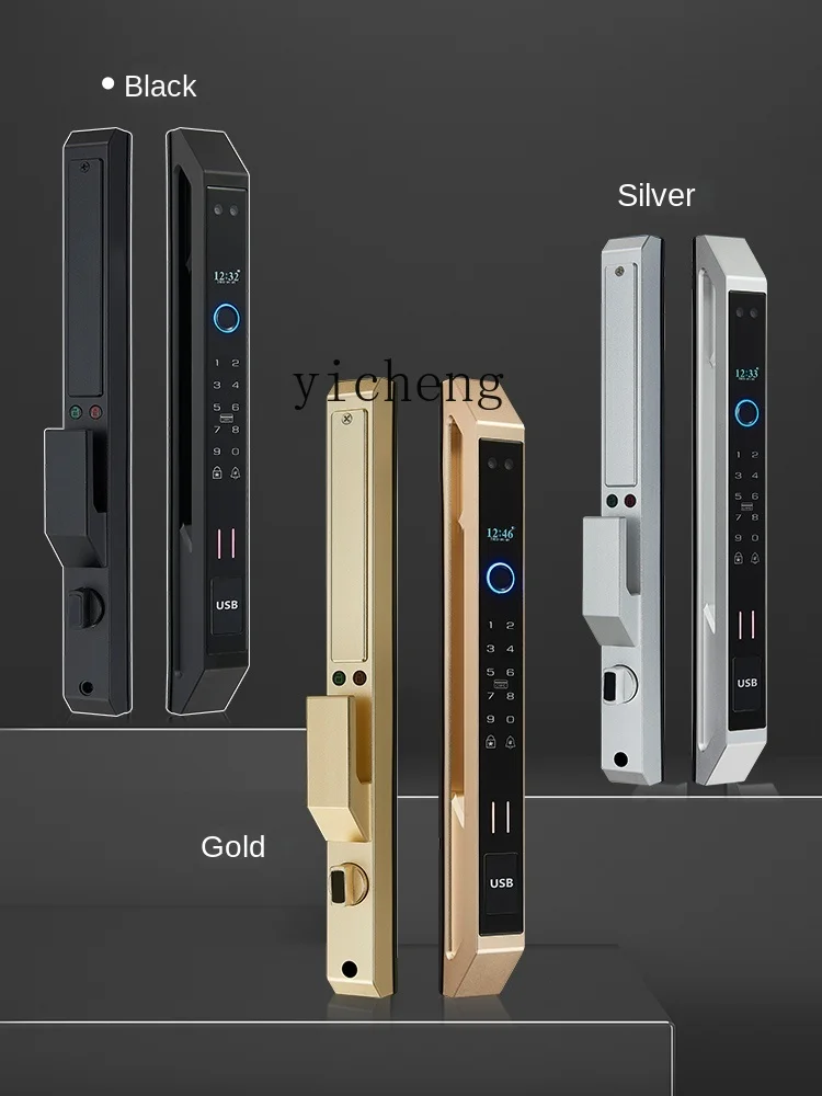 cc29Automatic Broken Bridge Aluminum Fingerprint Lock 3D Face Recognition Horizontal Shift Sliding Door Smart Lock view 5
