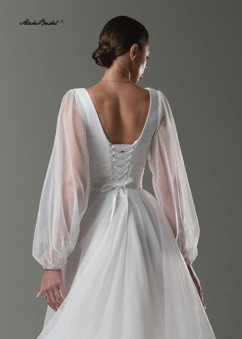 Classic wedding dress long sleeve / Simple Wedding Dress / Bridal gown