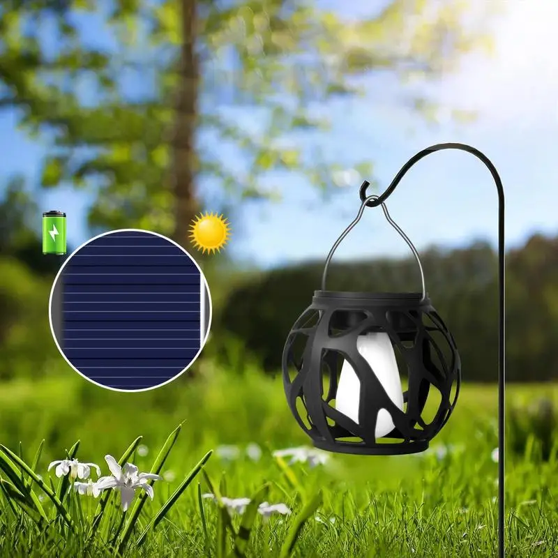 

Solar Lantern Outdoor Waterproof Solar Flame Light Lantern For Outdoor 4x Garden Fence Decoration For Home Camping Deck Balcony