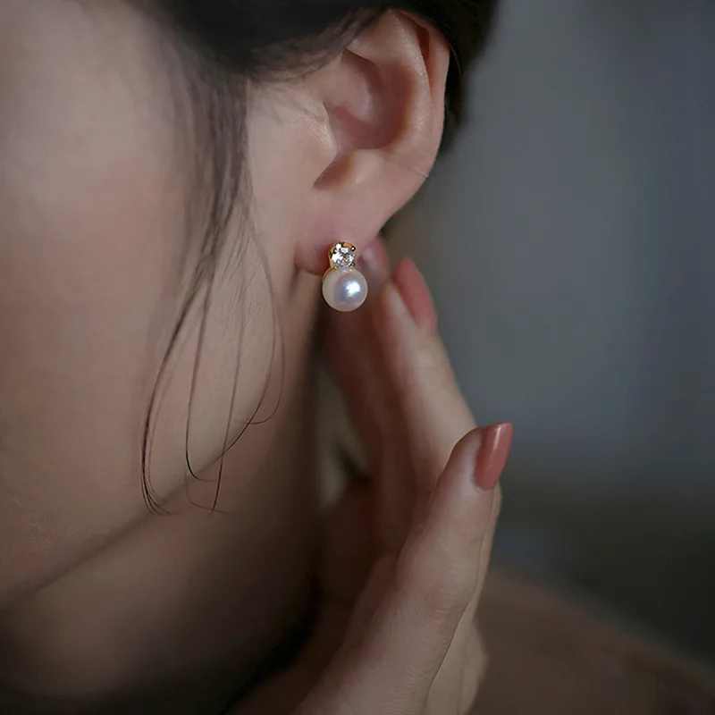 رائعة مايكرو الزركون إعداد مقلد اللؤلؤ وأقراط للنساء تصميم متقدم خمر الذهب اللون مجوهرات الحفلات OL N611