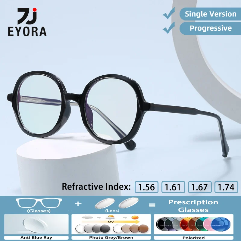 EYORA Minimalist Skinny Face Reading Glasses for Women Photochromic Anti Blue Light Intelligent Progressive Multifocal Lenses