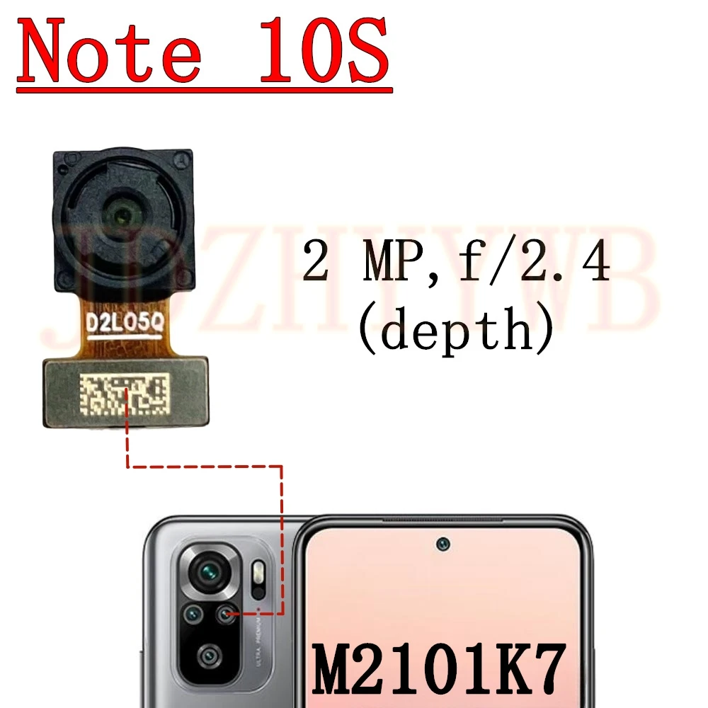 Rear Front Camera For Xiaomi Redmi Note 10S Frontal Selfie Facing Main Wide Back Camera Module Flex Cable Replacement