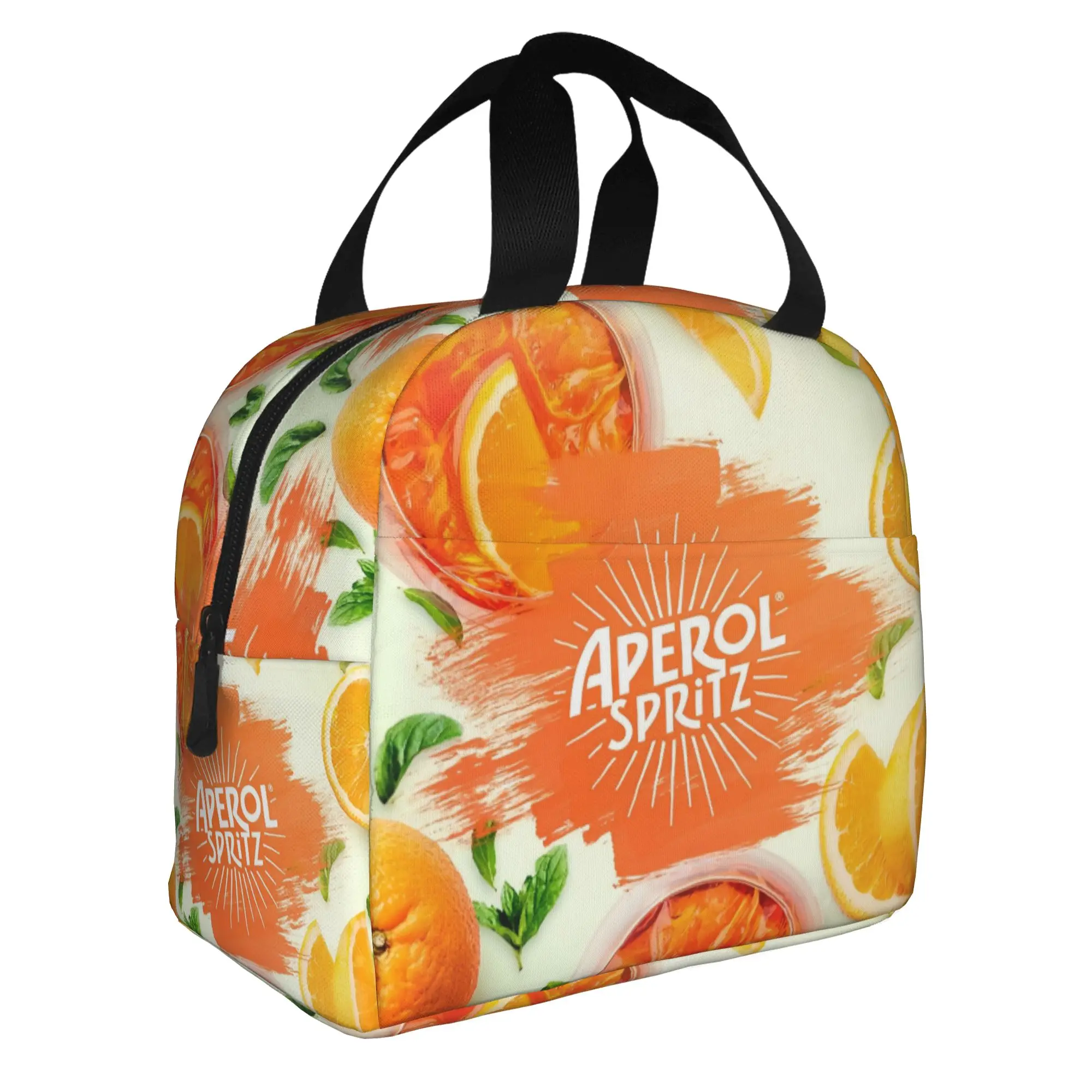 Aperol Spritz Thermal Insulated Lunch Bags Italian Cocktail Alcohol Drink Resuable Lunch Container for Outdoor Picnic Food Box