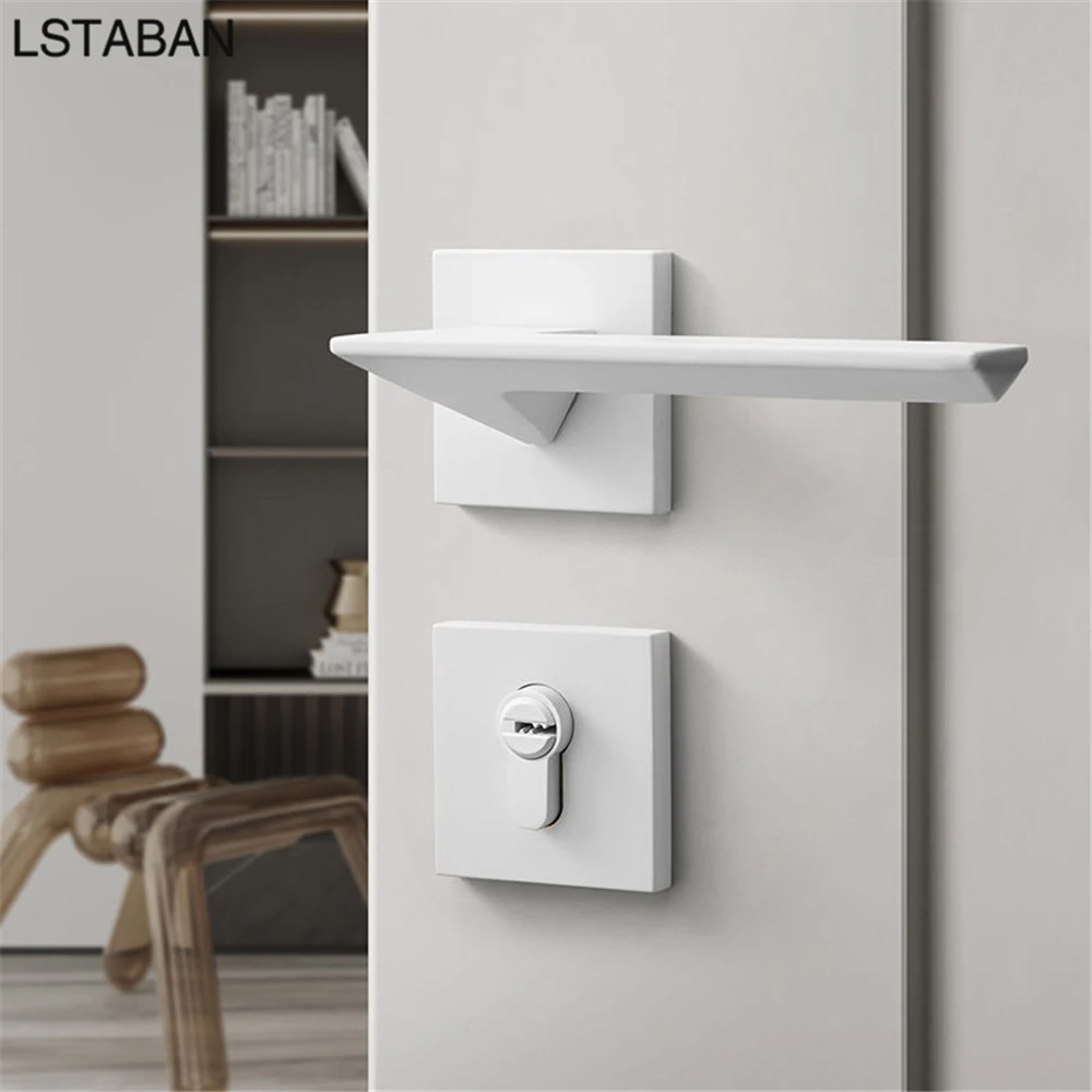 

Bedroom Security Door Locks Bathroom Silent Split Mechanical Door Lock Mute Handle Deadbolt White Locks Home Furniture Hardware