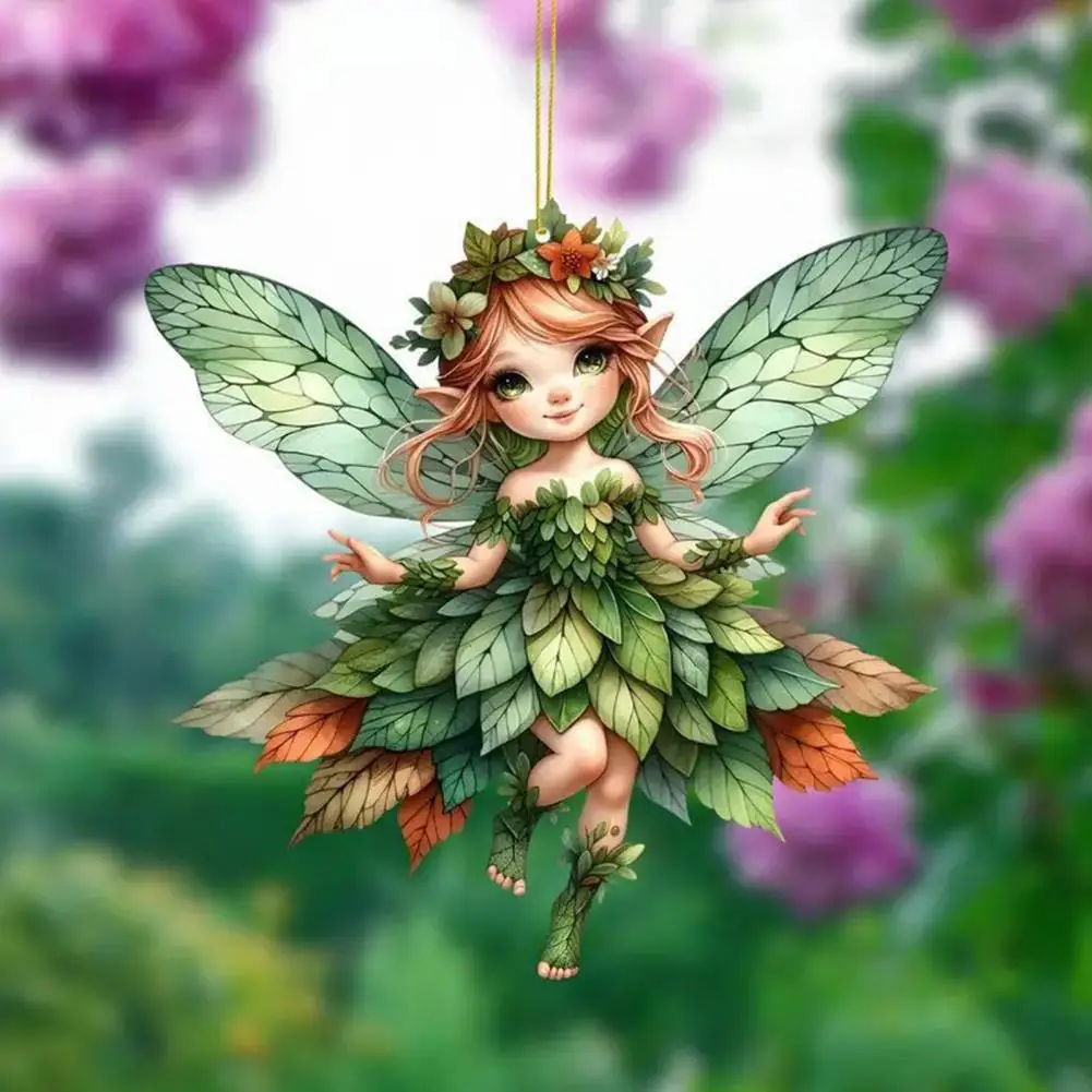 

Car Accessories Hanging Pendant Unique Car Accessory Pendant 2d Little Angel Girl Christmas Tree Ornament with Lanyard for Car
