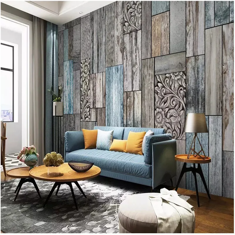 

Textured Wallpaper Nordic Vintage Wood Plank Wall Decor Mural Wallpapers for Living Room Bedroom Walls 3D Wall Papers Home Decor