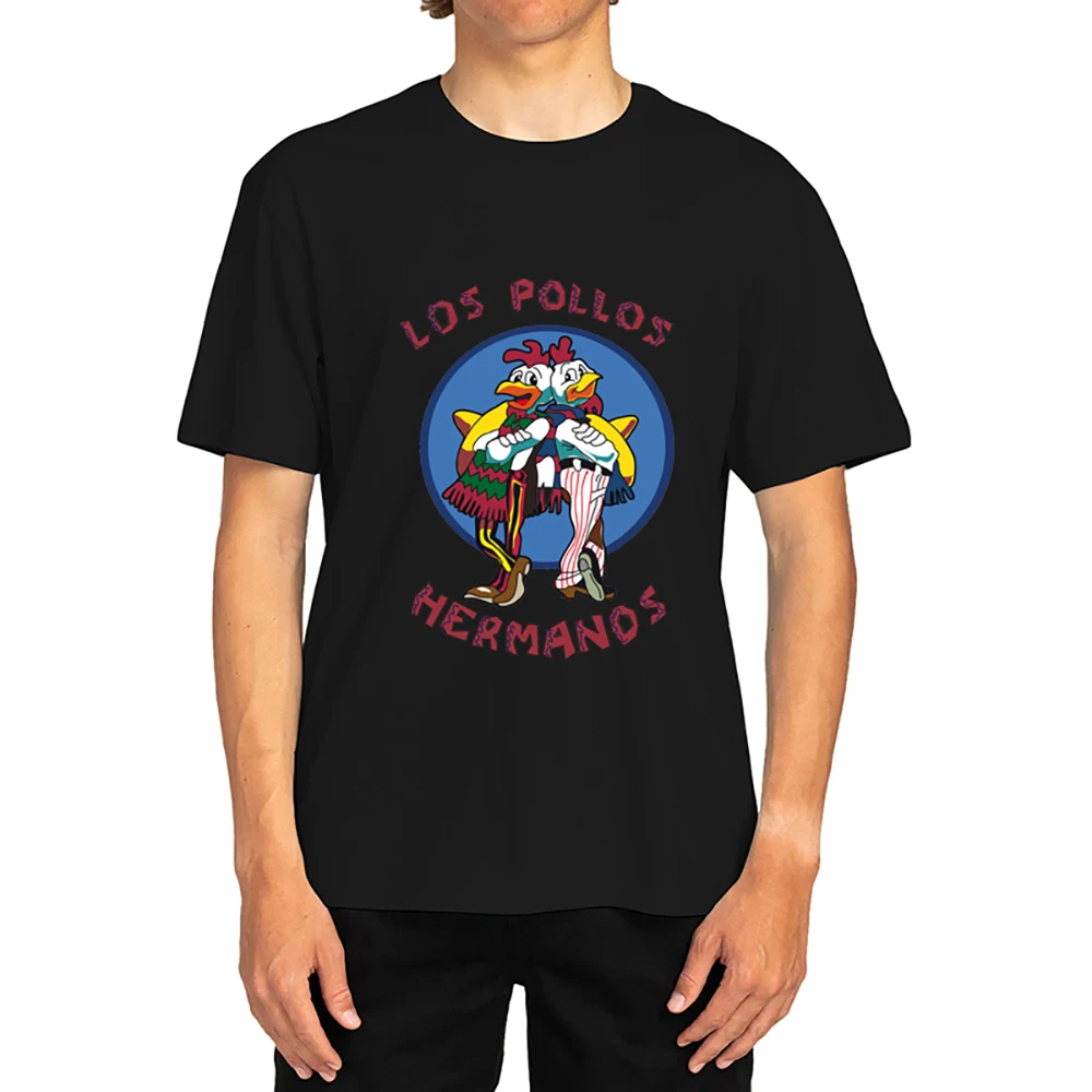 موديل جديد 2025 تي شيرت رجالي بأكمام قصيرة عالي الجودة 100% قطن لوس بولوس دجاج براذرز مطبوع تي شيرت رجالي غير رسمي ذكر