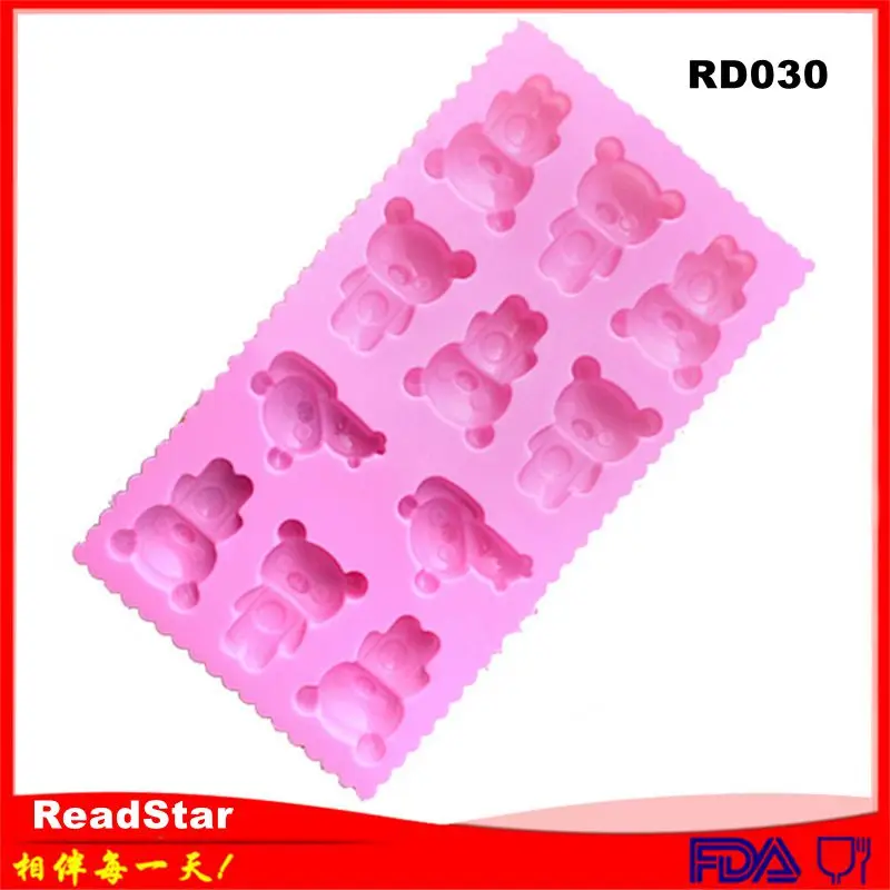 1PCS ReadStar 11CO075RD102 11 Cavities Little Bear Chocolate Silicone Mold 11 Holes Baking Mould DIY Soap Mold