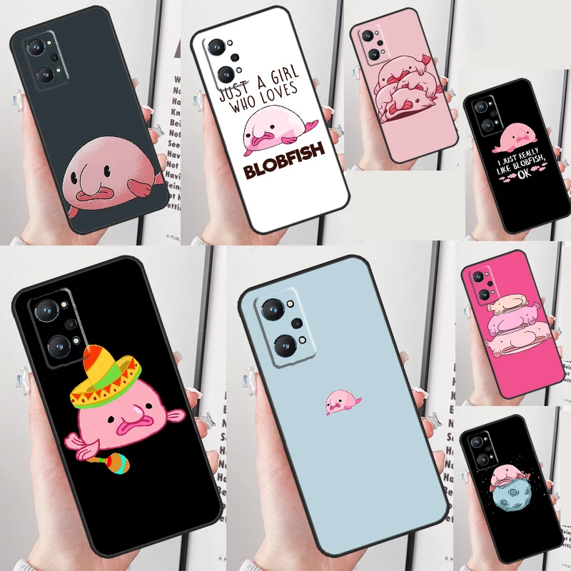 Cartoon Blobfish For Realme GT Neo 5 3 2T 3T 9 10 11 Pro Plus C11 C15 C25 C21Y C30 C31 C33 C35 C53 C55 Case