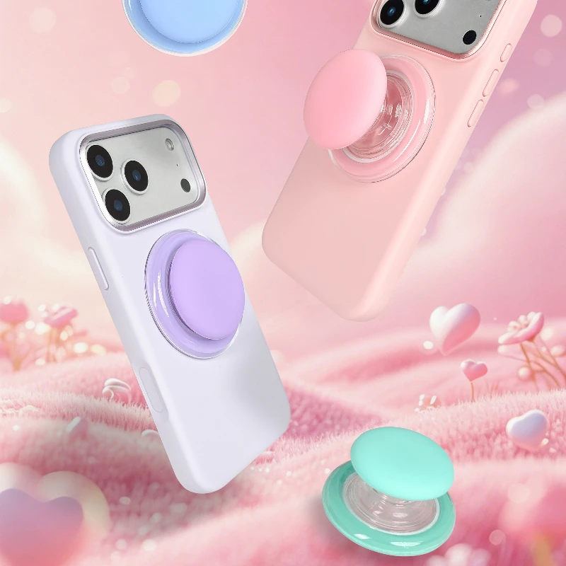 

New Silicone Magnetic Folding Mobile Phone Holder Socket Pocket for iPhone 16 15 Samsung Xiaomi Safe Ring Finger Expanding Stand