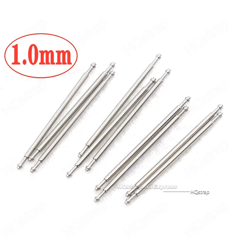 4pcs 1.0mm Watch Band Spring Pins Stainless Steel Spring Bars Strap Link Pins for 12mm 16mm 17mm 18mm 19mm 20mm 22mm Extendable