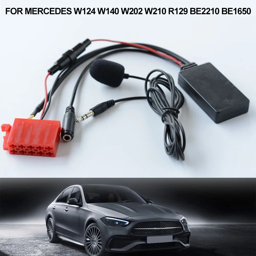 

Cable Audio Adapter 27CM Length Cable 5-12V 5.0 Bluetooth-Compatible With Microphone For Mercedes-Benz W124 W140