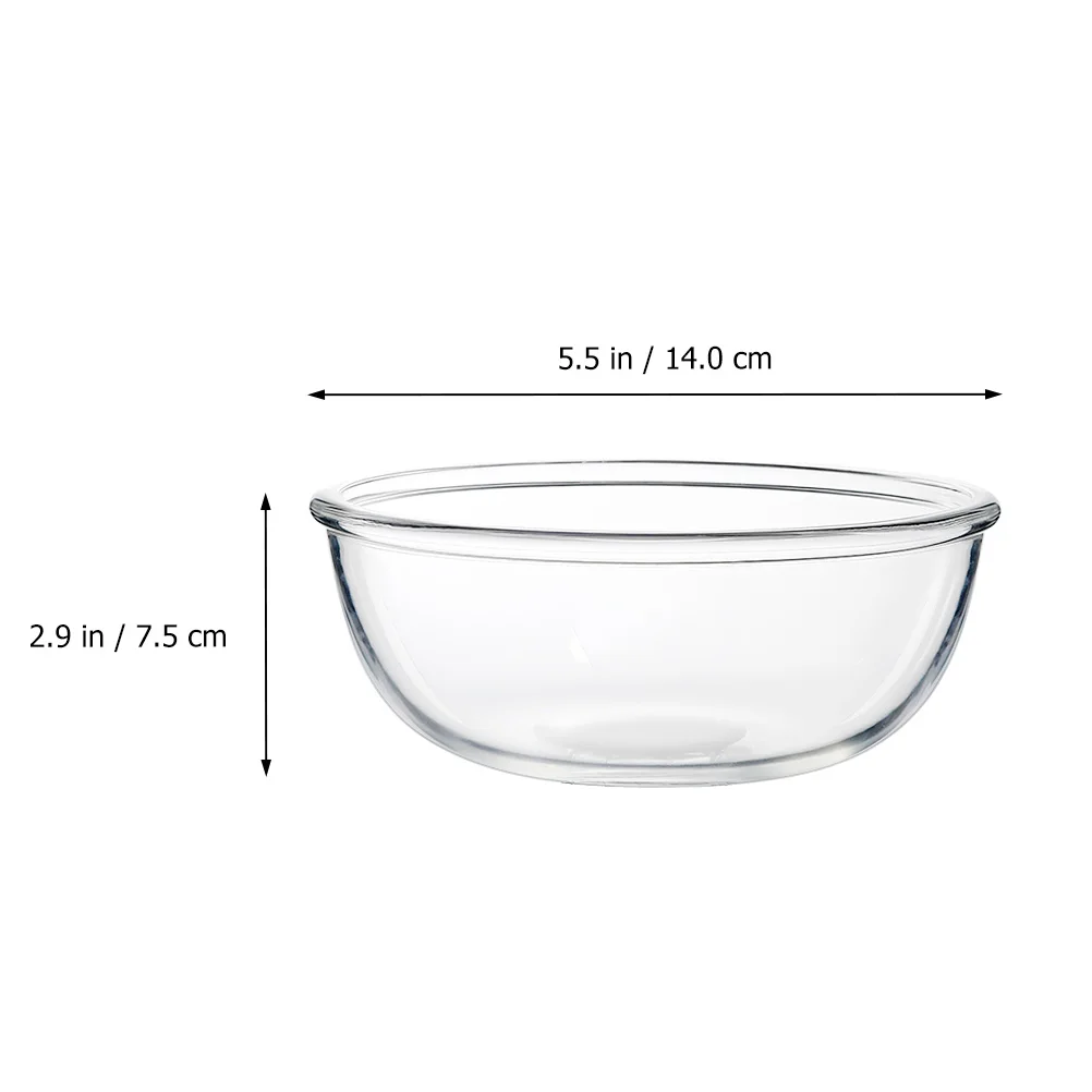

2Pcs Glass Salad Bowl Transparent Food Storage Fruit Dessert Serving Bowls Household Tableware Glass Salad Bowl