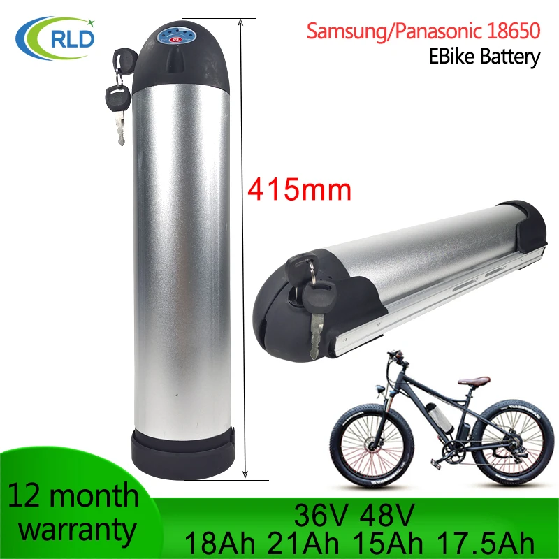 

48VL415 water Bottle EBike Battery 36V 18Ah 21Ah 17.5Ah Down Tube Frame with Battery Charger Ebike Batteries for250W-1500W motor