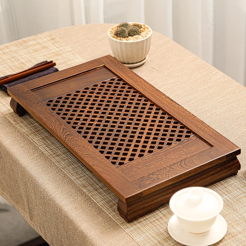 

wood tea tray Solid wood Kung Fu set Drawer type table Water storage tray Drainage sea Household simple tea tray