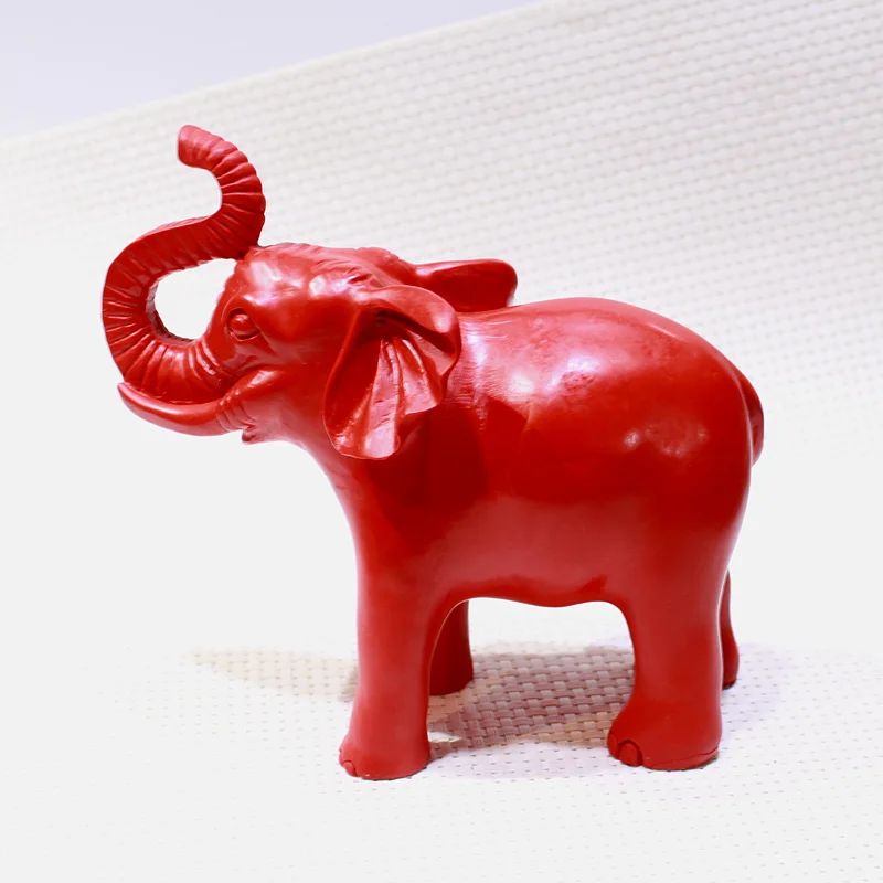 

Natural cinnabar auspicious elephant solid ornaments, elephant feng shui supplies, town houses, living rooms, offices