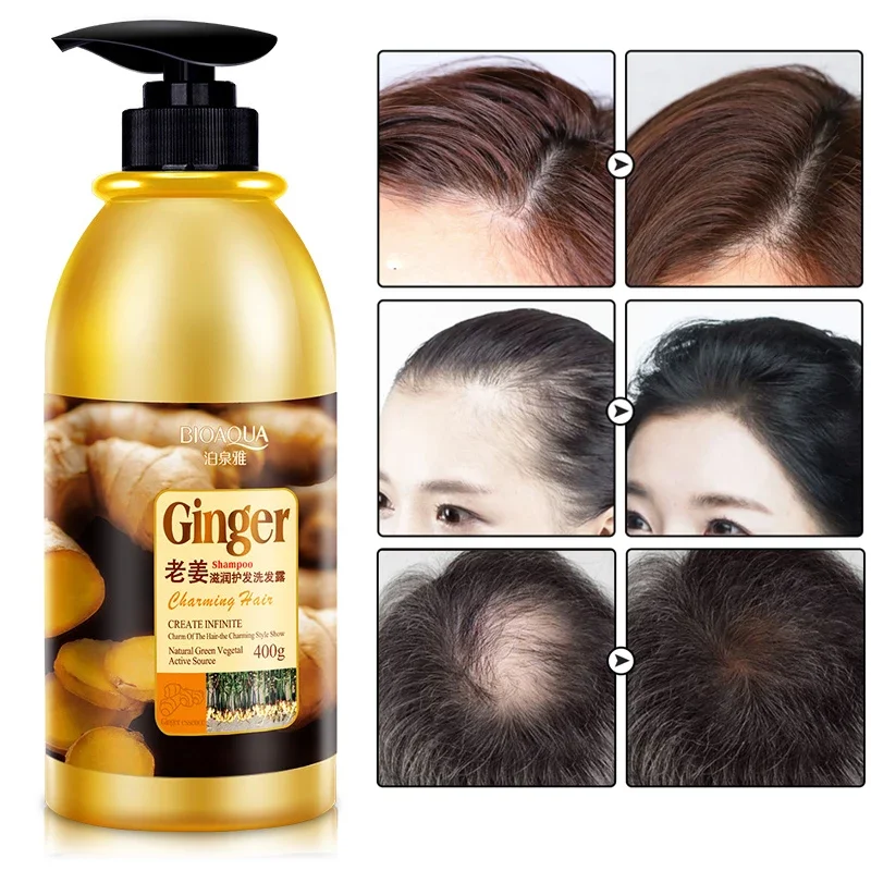 

Herbal Ginger Hair Shampoo Hair Growth No Silicone Oil Control Anti Dandruff Itching Cleansing Professional Hair Treatment 400ml