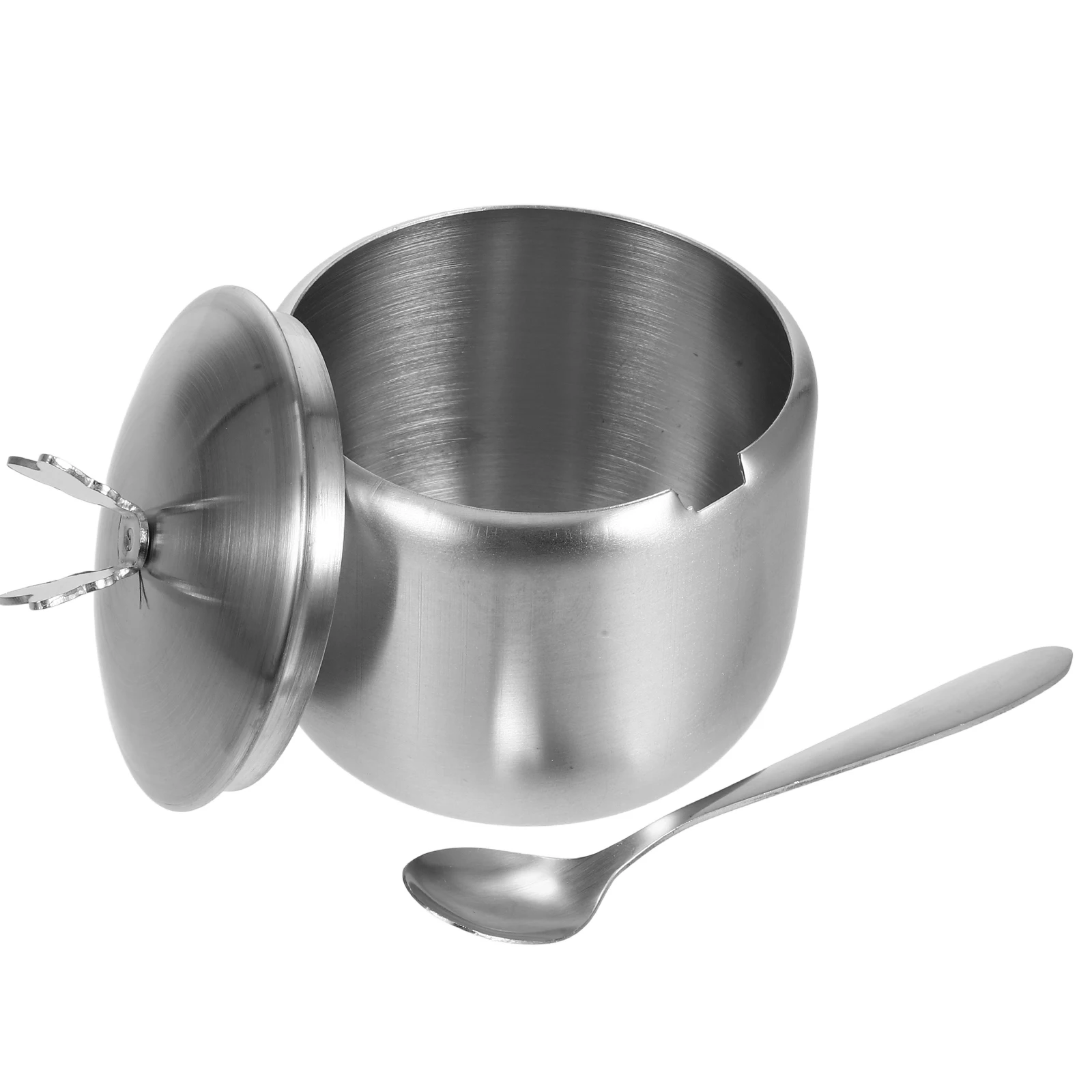 

Stainless Steel Sugar Container Multipurpose Spice Jar Seasoning Bowls Kitchen countertop sugar dispenser bowls with